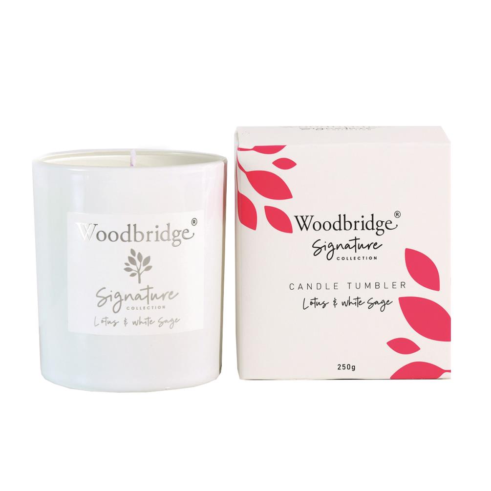 Woodbridge Lotus & White Sage Boxed Tumbler Candle £8.99